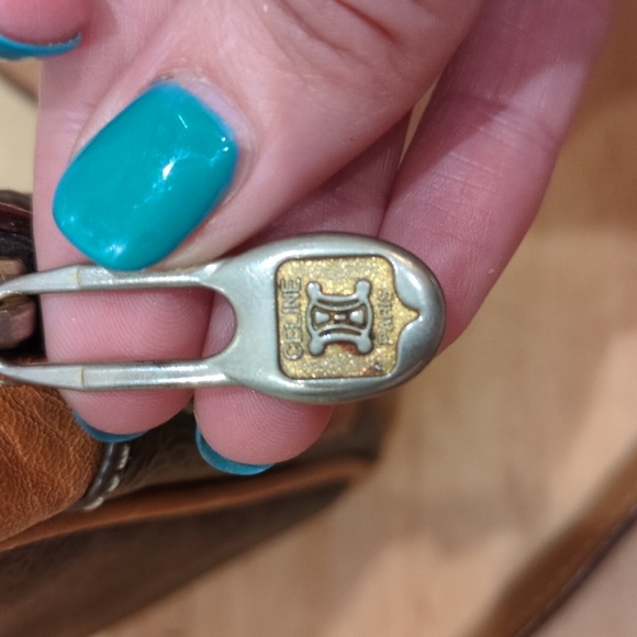 Celine Vintage Macadam Dark Crossbody Purse With Dust Bag Callouts - Picture 11 of 17